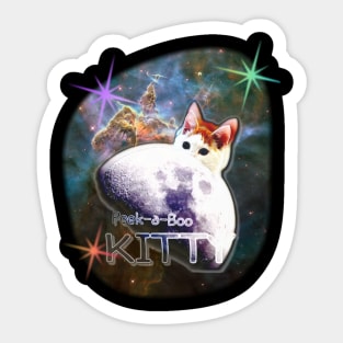 Peek-a-Boo Space Cat Sticker